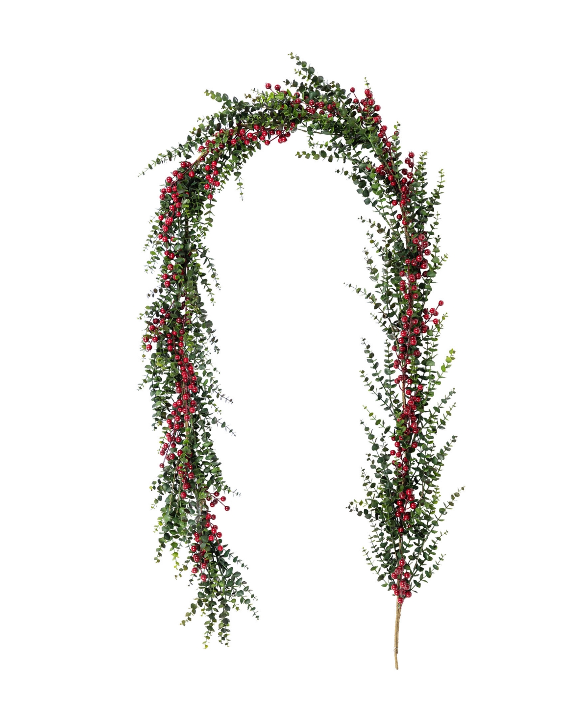 9 ft Polyethylene Christmas Dripping Eucalyptus Garland with Berries - Multi