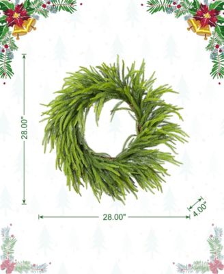 28" Greenery Polyethylene Christmas Dripping Wreath