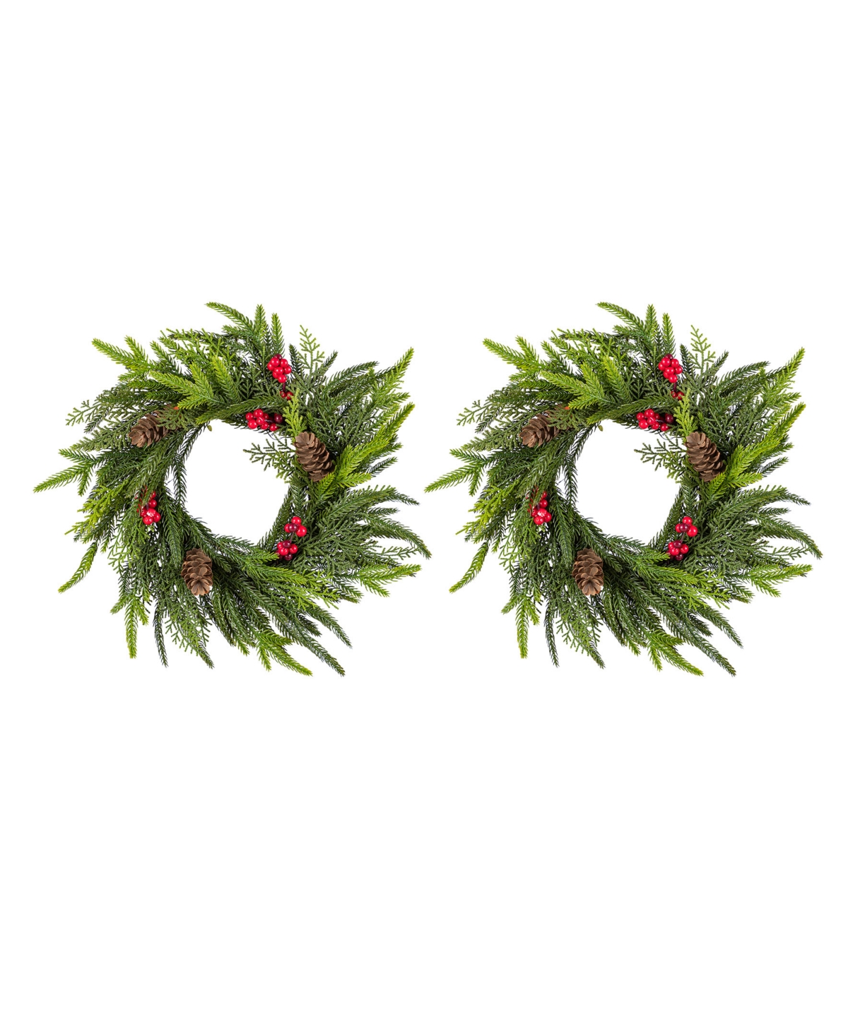 Polyethylene Christmas Mini Dripping Wreaths, Set of 2 - Multi