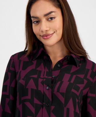 Petite Geo-Print Shirt