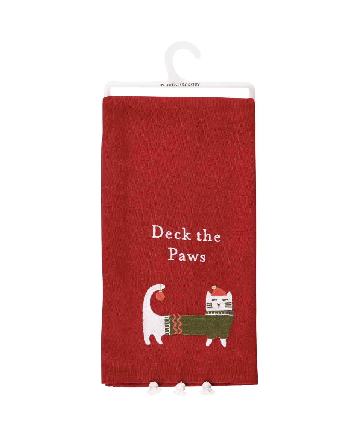 Primitives By Kathy Deck The Paws Kitchen Towel In Red