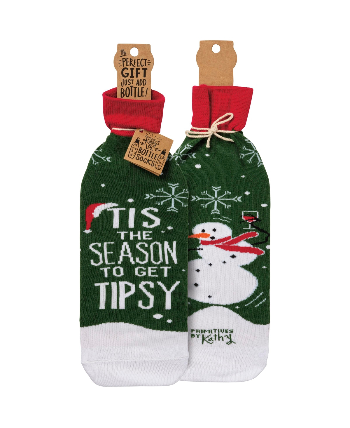 Primitives By Kathy Tis The Season To Get Tipsy Bottle Sock In Green