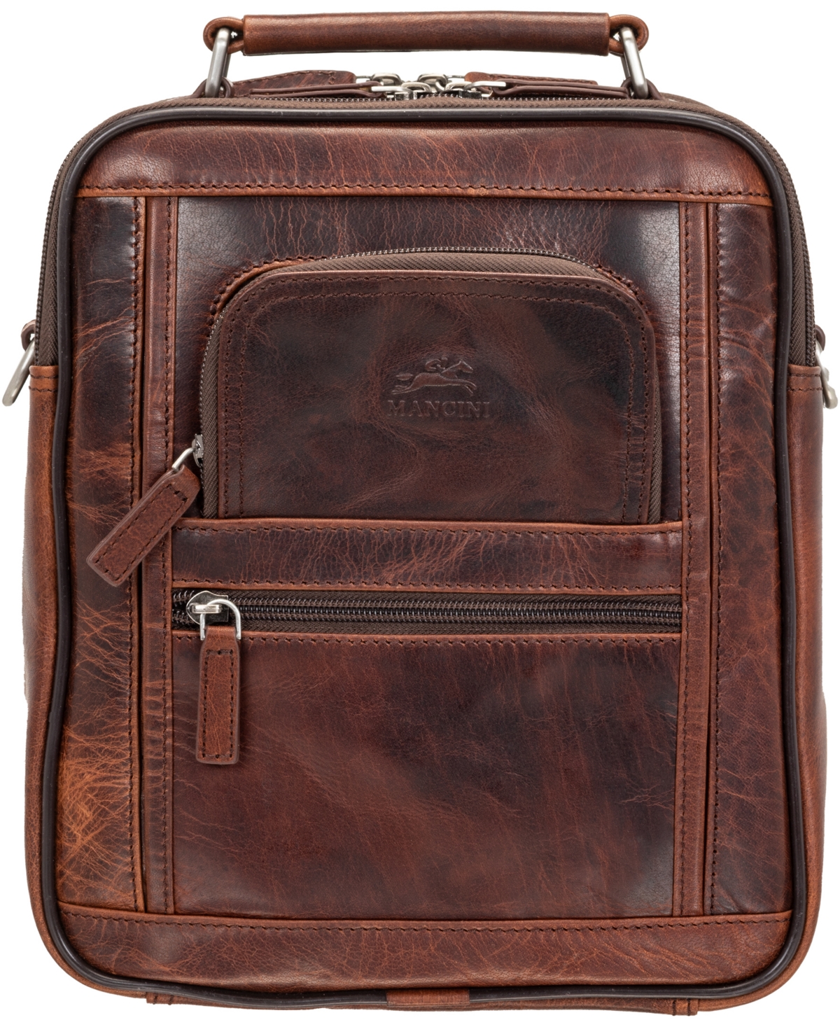 Men's Buffalo Double Compartment Bag - Brown