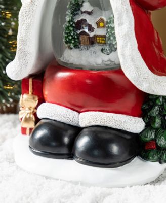 100mm Lighted Resin Christmas Snowflakes Snowman Water Globe