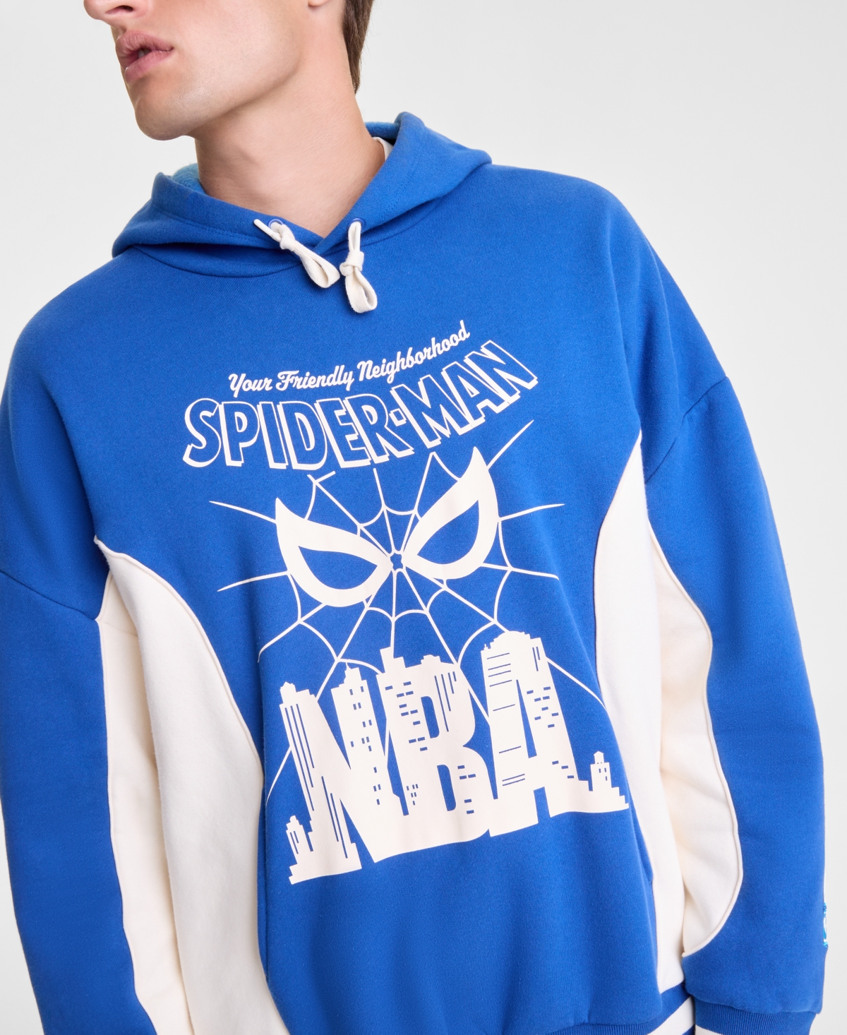 Macy's Marvel X Nba Men's Spider-man Pullover Hoodie, Macy's Exclusive In Blue