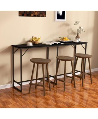 70" Bar Table with Charging Station, Bar Height Pub Table,