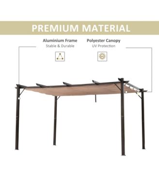 10' x 13' Pergola with Retractable Shade Canopy, Aluminum,