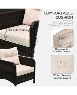 5-Piece Outdoor Rat Patio Set with Table,