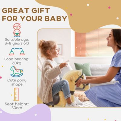 Kids Ride-on Walking Horse with Easy Rolling Wheels,