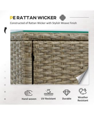 5pcs Outdoor Patio Furniture Set All Weather Wicker Conversation Set