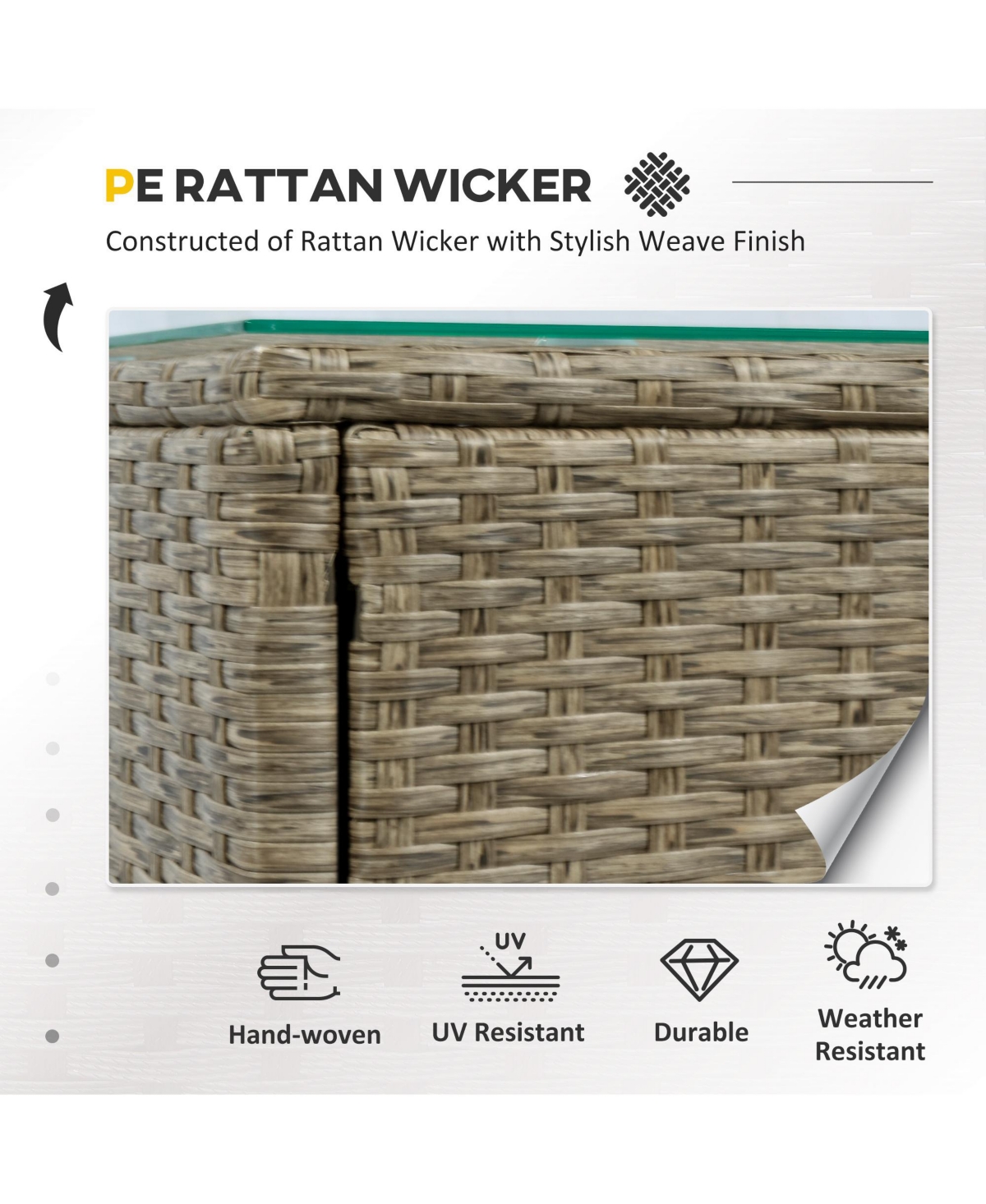 Outsunny 5pcs Outdoor Patio Furniture Set All Weather Wicker Conversation Set