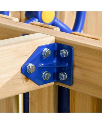 3 in 1 Wooden Outdoor Playset with Baby Swing Seat, Toddler Slide, Captain's Wheel, Telescope, Backyard Playground Set, Kids Playground Equipment, Ages 1.5-4