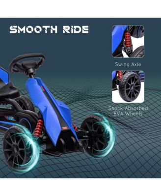 Kids Pedal Go Kart, Outdoor Ride on Toy with Adjustable Seat, Swing Axle, Handbrake, 4 Non-Slip EVA Wheels for Boys and Girls Aged 3-8 Years Old