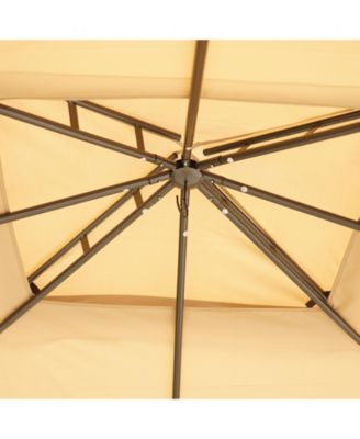 10' x 12' Steel Fabric Outdoor Patio Gazebo Vented Roof w/Mesh Sidewall