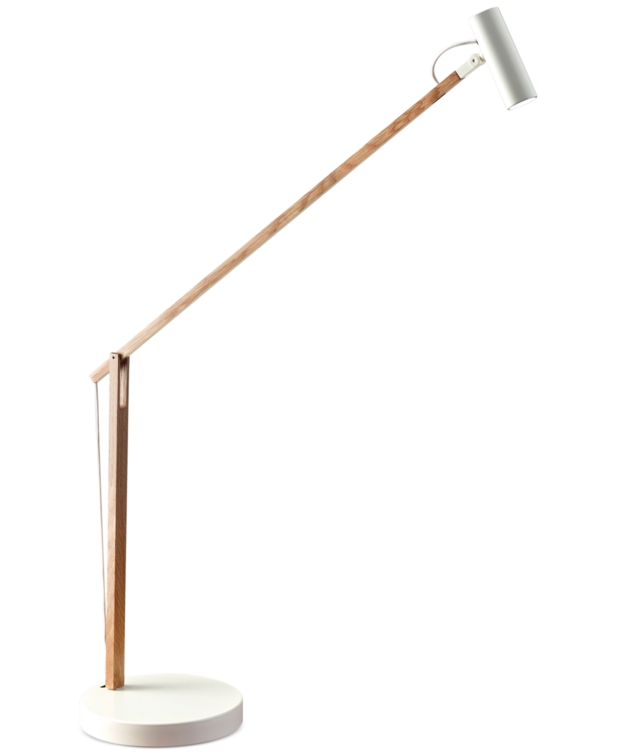 Shop Adesso Crane Led Swing Arm Desk Lamp In Natural Wood