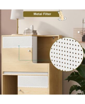 Furniture Style Multi-use Cat litter box house With 2 flip-down door