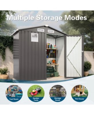 6X3.5FT Metal Outdoor Storage Shed, Gray