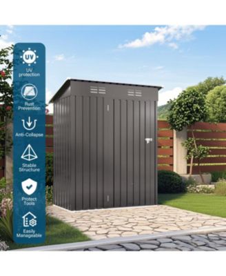 5x3 FT Metal Outdoor Storage Shed, Gray