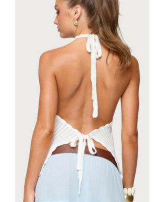 Women's Ivey Backless Crochet Halter Top