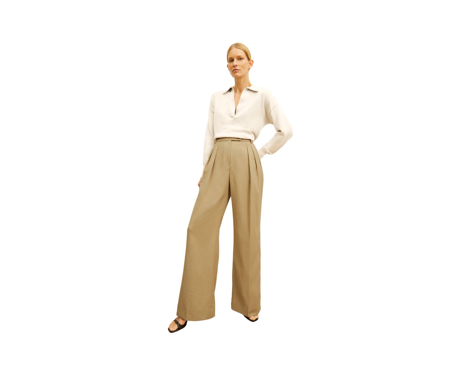 Bia Pleated Trouser - Air Twill