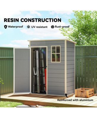 Resin Outdoor Storage Shed, 59.5&amp;#x22; x 36.25&amp;#x22; Garden Shed w/ Window