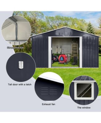 Metal garden sheds 11.2ftx10.6ft outdoor storage sheds Grey with window
