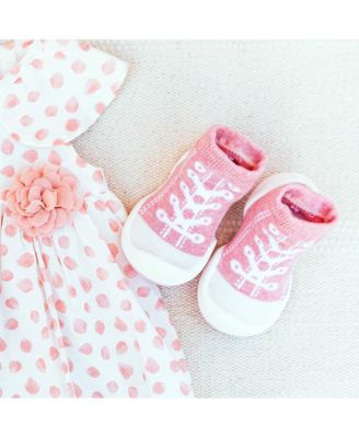 Infant Girl Breathable Washable Non-Slip Sock Shoes Sneakers - Pink