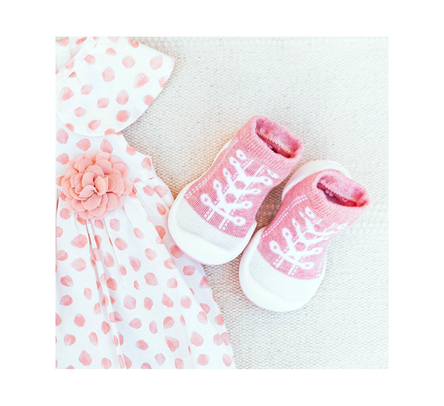 Кроссовки Komuello Breathable Washable Non-Slip Sock Shoes Sneakers - Pink для девочек-малышей, цвет: Розовый — фото 3