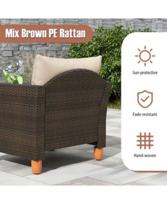 Patio Conversation Set of 3 with Comfortable Cushions and Hidden Storage Coffee Table – Ideal for Outdoor Use
