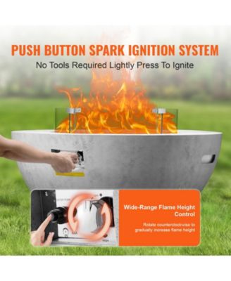 Concrete-Look Propane Fire Pit Table for Outdoor Patio – Gas-Powered Heating with Stylish Tabletop Design