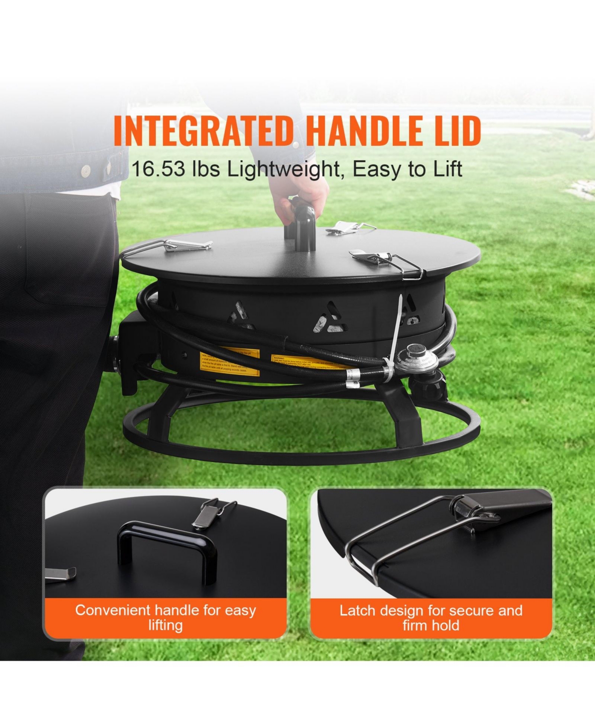 Slickblue Portable Propane Gas Fire Pit for Outdoor Heating – Ideal for Camping, Backyard