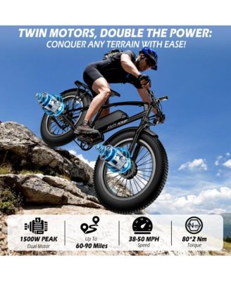 Dual Motor Electric Bike for Adults 50MPH, 26  x4   Fat Tire All Terrain Ebikes, 7-Speed Gear Electric Bicycle for Men & Women