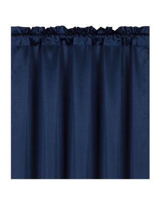 Ultra Lux Faux Silk Regency Crinkle Rod Pocket Semi Sheer Single Curtain Panel - 52 in. W x 84 in. L, Navy