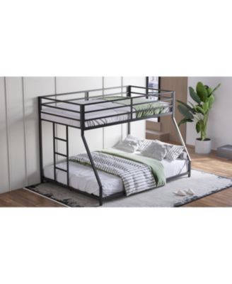 Metal Bunk Bed Twin Over Full with Stairs