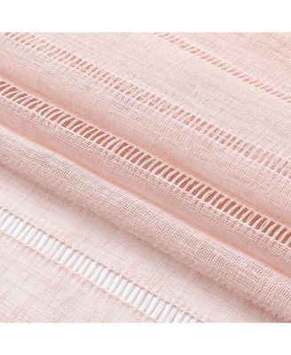 Modern Chic Complete 4 Piece Striped Sheer Kitchen Curtain Tier & Valance Set - Beige