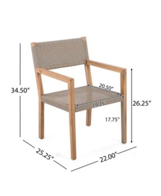 Teak Acacia & Wicker Outdoor Dining Chairs (Set of 2)