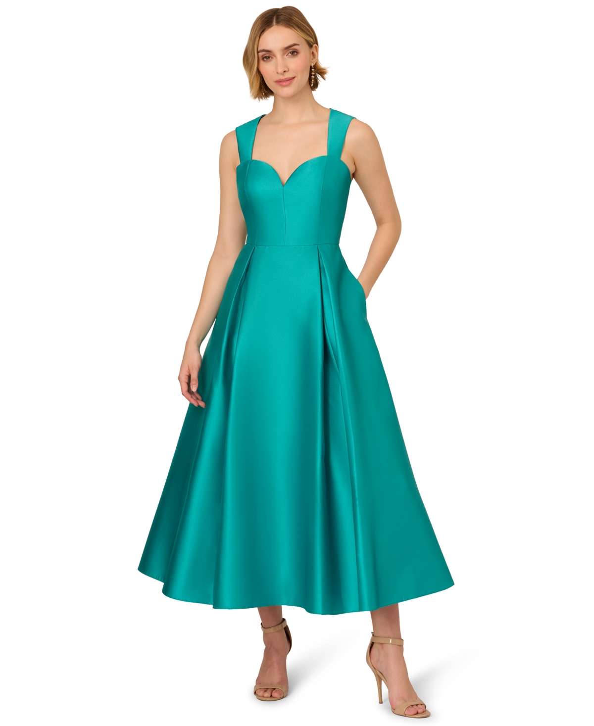Adrianna Papell Women's Sweetheart-neck Mikado Gown