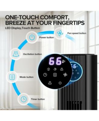 36" Tower Fan for Bedroom, Bladeless Standing Fan with 85&deg; Oscillation, Quiet Cooling, Remote Control, 12H Timer, 3 Speeds, 4 Modes