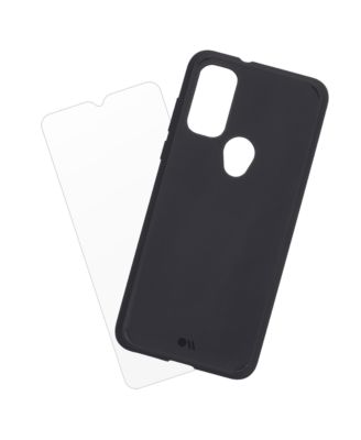 Protection Pack Tough Case and Glass Screen Protector for Motorola Moto G Pure-Black