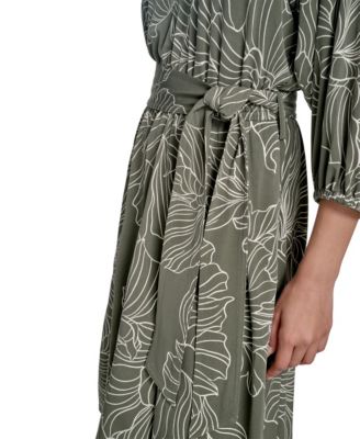 Women's 3/4-Sleeve Jersey A-Line Dress