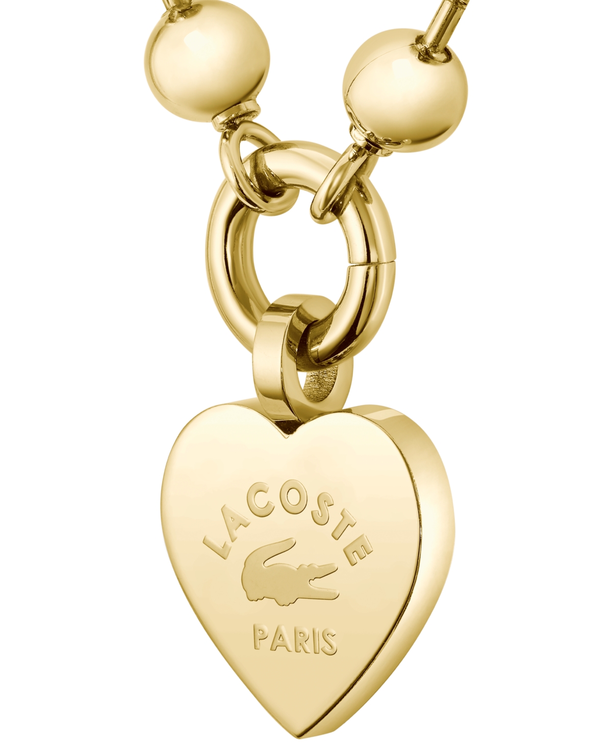 Lacoste Logo Heart Pendant Necklace, 15-3/4" + 1" extender