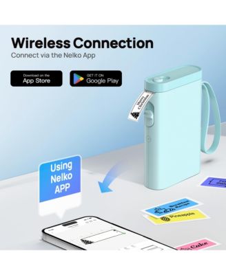 POLONO Label Maker Machine with Tape, P21-A Bluetooth Label Printer, Wireless Mini Label Makers with Multiple Templates for Organizing Office Home, Blue