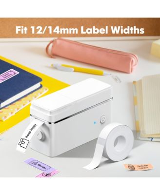 P31-S Portable Bluetooth Label Maker with tape. Features multiple templates for home, office & storage organization. White