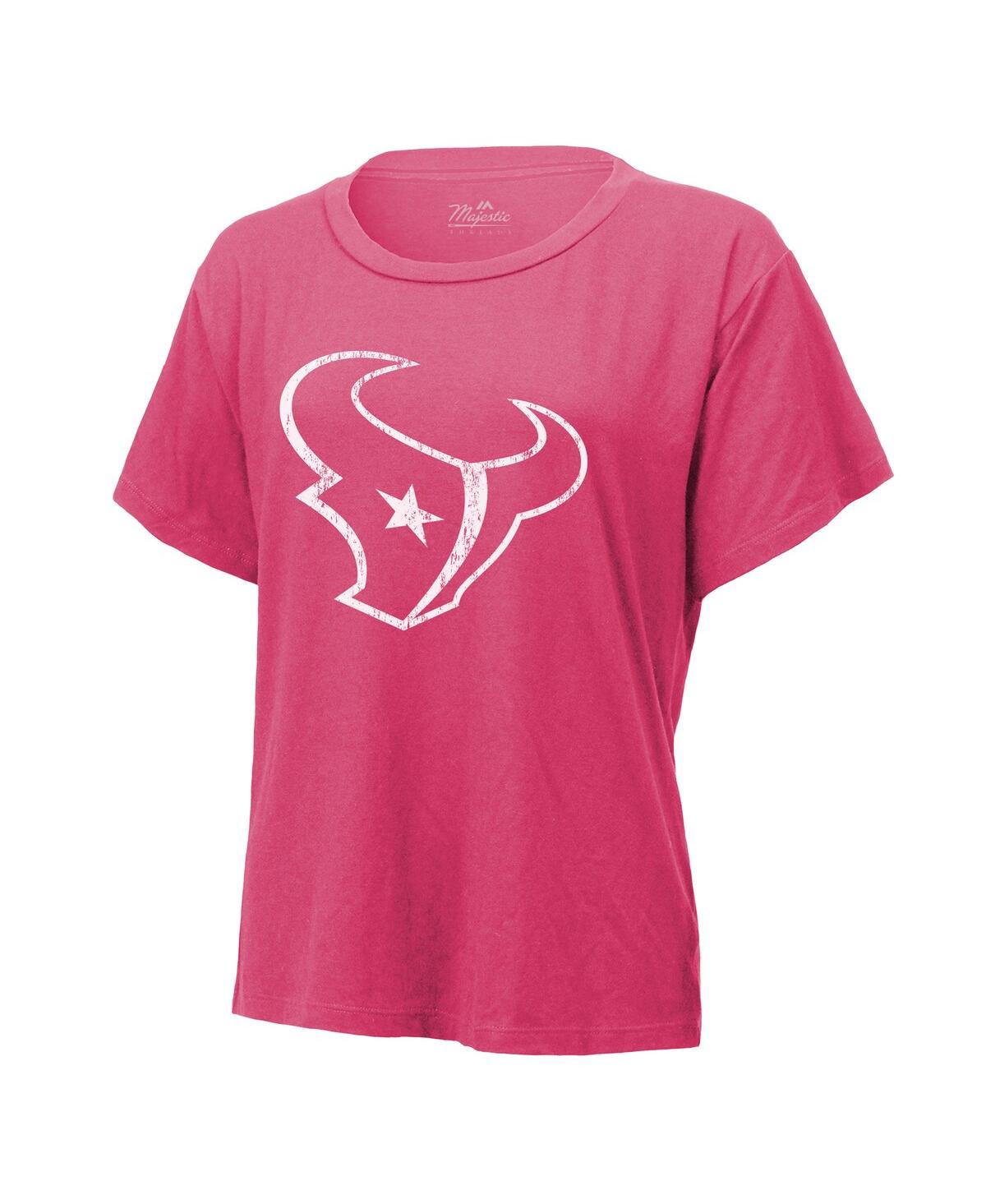Majestic Women's C.j. Stroud Pink Houston Texans Name Number T-shirt In Pink