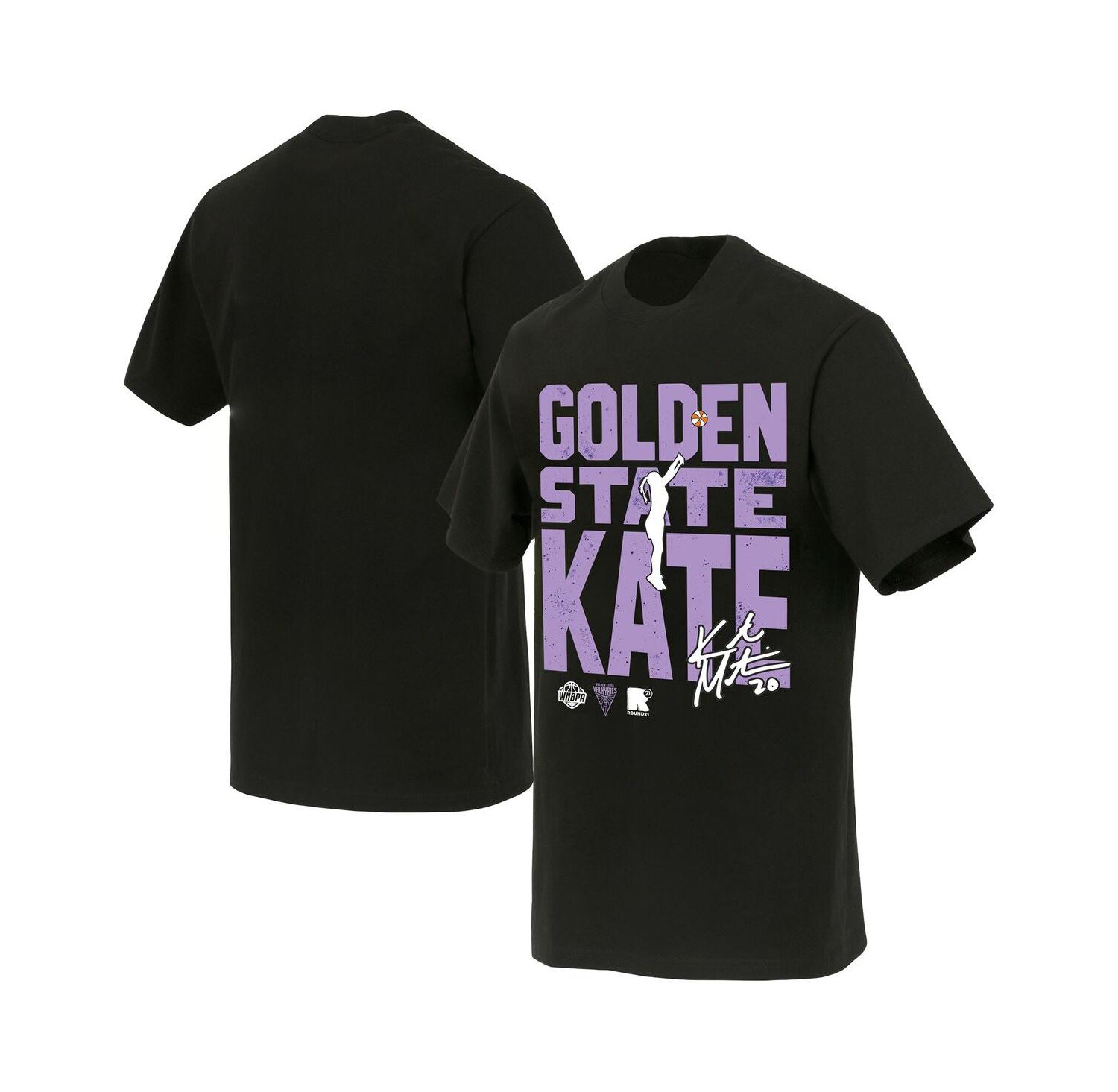 Men's and Women's Kate Martin Black Golden State Valkyries Jump Shot Player Signature T-Shirt