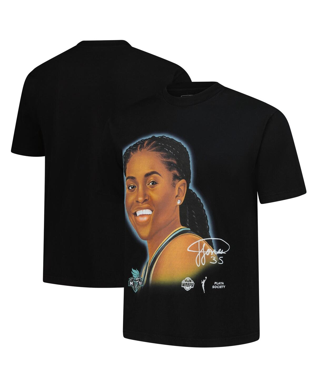 Men's and Women's Jonquel Jones Black New York Liberty Sketch T-Shirt - Black