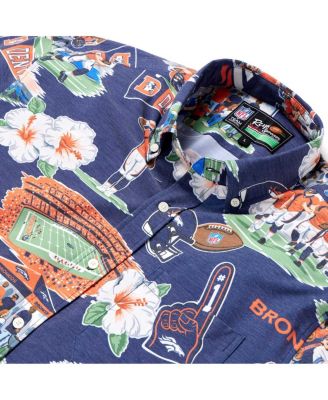 Men's Navy Denver Broncos Scenic Button-Down Shirt