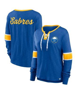 Fanatics - Women's Royal Buffalo Sabres Effervescent Exclusive Lace-Up Long Sleeve T-Shirt