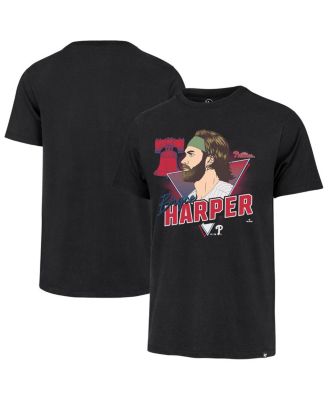 '47 Brand - Men's Bryce Harper Black Philadelphia Phillies Player Caricature Franklin T-Shirt