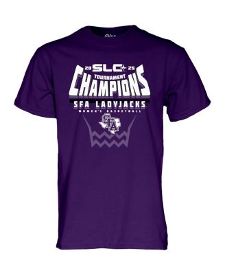Men's and Women's Purple Stephen F Austin Lady Jacks 2025 Southland Women's Basketball Conference Tournament T-Shirt
